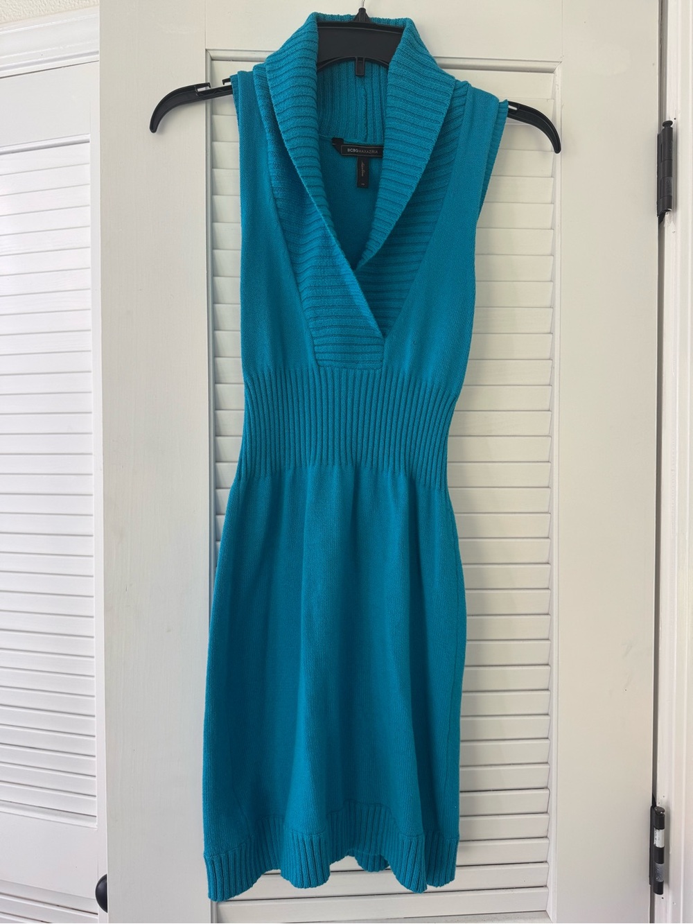 BCBGMaxAzria Teal Sleeveless Knit Mini Dress